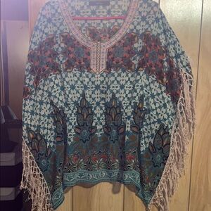 Green and Red Oversized Boxy Tunic